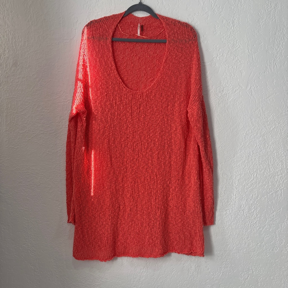 Women's Free People Coral V-Neck Sweater L(450T)